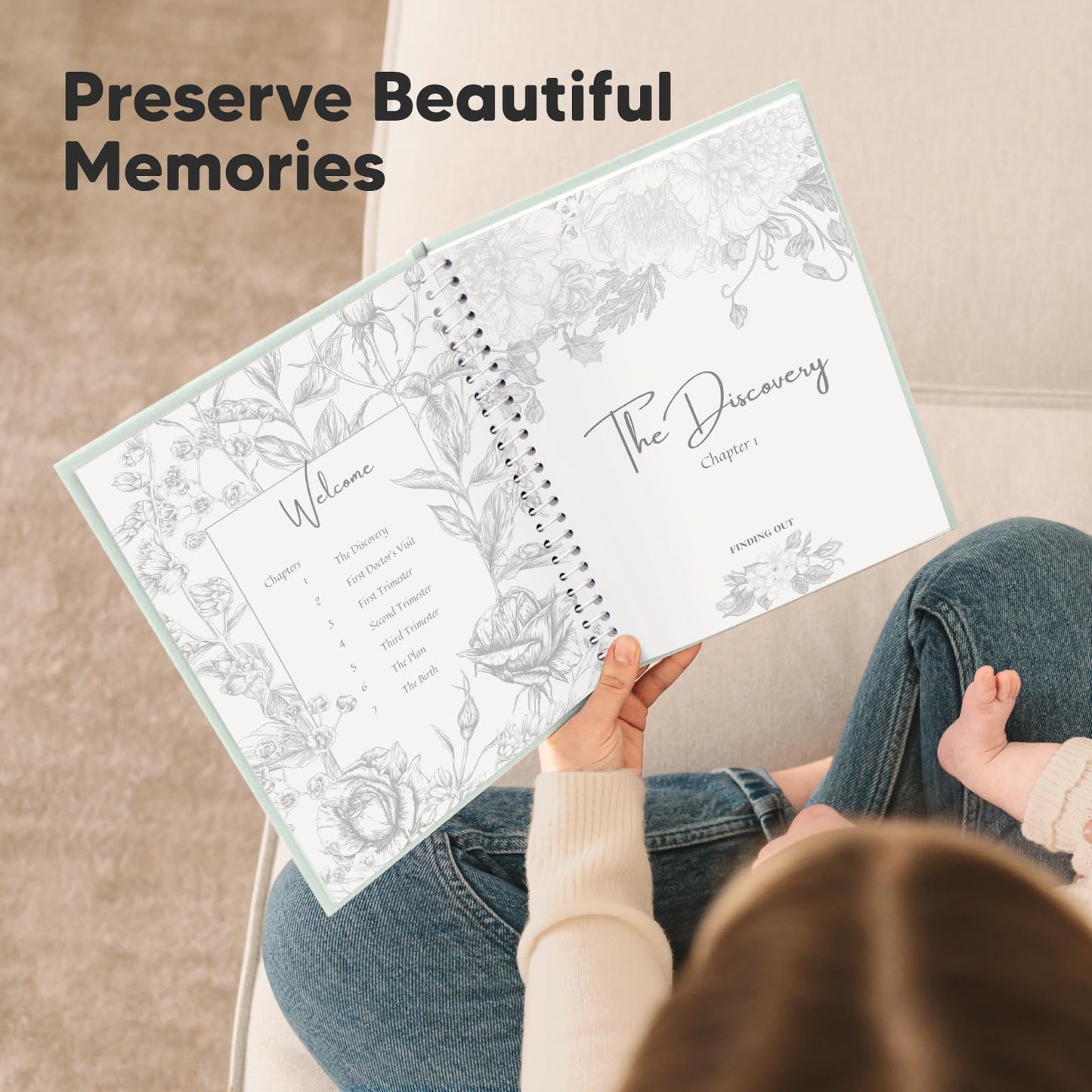 Pregnancy Journal, Pregnancy Announcements - 80 Pages Hard Cover Baby Books For Mom To Be Gift, Baby Memory Book Keepsake, Gender Reveal Gifts For New Moms, Mother's Day Gifts (Clay)