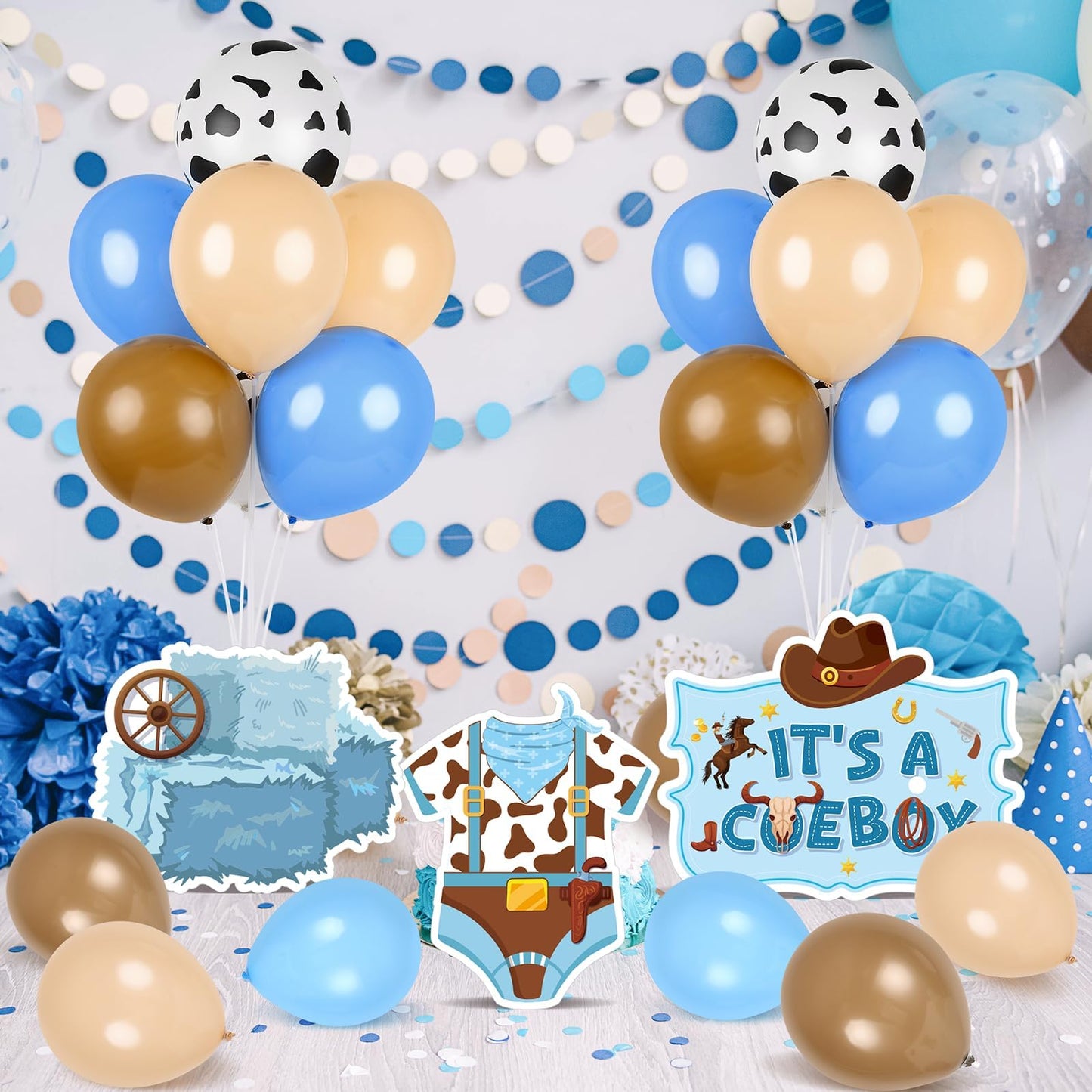 4 Sets Balloon Stand Kit for Table Bear Baby Shower Tables Centerpieces with Balloon Boy Baby Shower Decorations for Bear Theme Gender Reveal Birthday Party Table Decorations Supplies (Brown Bear, 4)