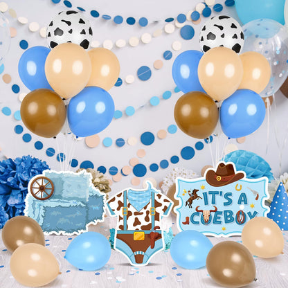 4 Sets Balloon Stand Kit for Table Bear Baby Shower Tables Centerpieces with Balloon Boy Baby Shower Decorations for Bear Theme Gender Reveal Birthday Party Table Decorations Supplies (Brown Bear, 4)
