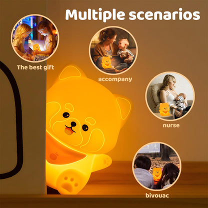 DuDu Duck Night Light, Cute Duck Lamp, Squishy Silicone Nightlight for Bedrooms with 30 Minutes Timer, Rechargeable Bedside Lamp with Touch Control for Bedrooms, Living Room