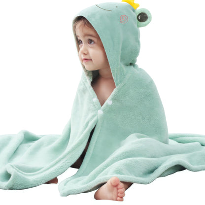 Toddler Hooded Bath Towel 27.5" X 55" Baby Towels with Hood Frog Soft Absorbent Toddler Towel Poncho Baby Hooded Blanket for Boys Girls