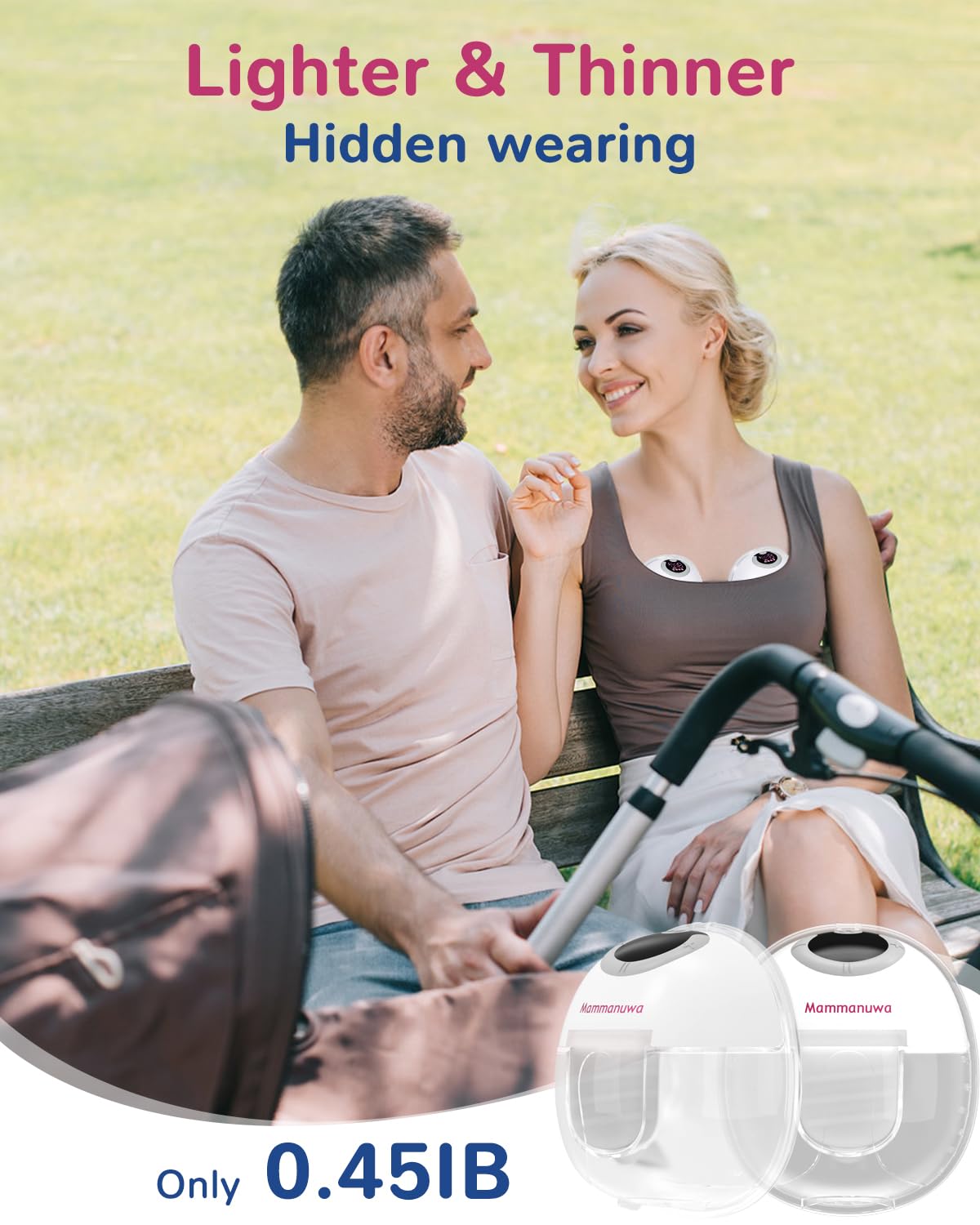 Electric Breast Pump - Lightweight, Portable, & Hands-Free with Baby Mouth Technology - BPA-Free, 4 Modes, 9 Levels - Elevate Your Breastfeeding Style with Mammanuwa S32 (White)