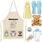 7 Pcs Daddy Duty Apron Diaper Duty Apron New Dad Gifts for Baby Shower Gender Reveal First Time New Dad Gifts (Black,Classic)