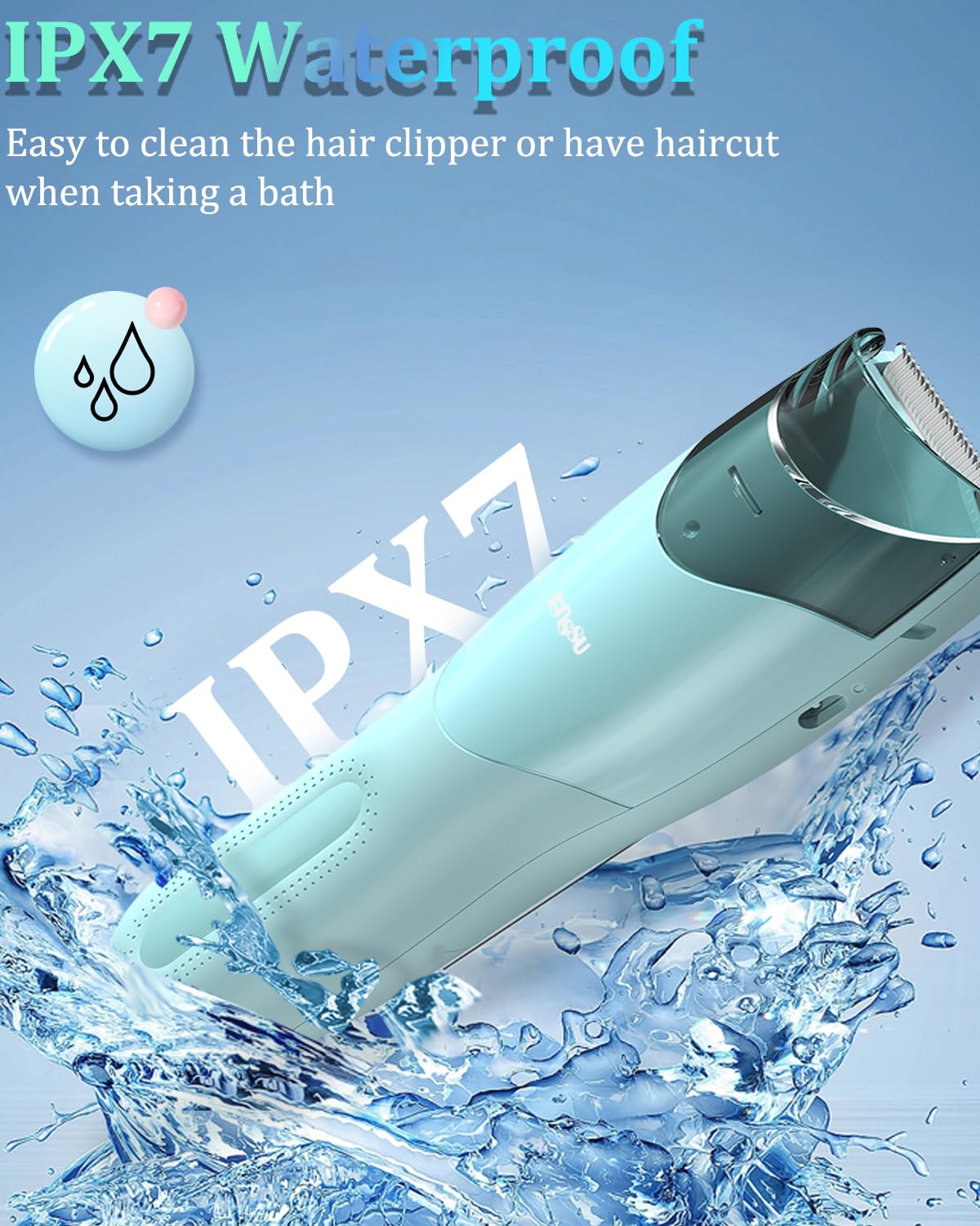 ENSSU Baby Hair Clipper,Vaccum Hair Clippers for Kids/Toddlers,Cordless Baby Hair Cutting Kit with Two Modes,Baby Hair Trimmer Haircut Machine in Large Hairs Storage Space,Rechargeable,Waterproof