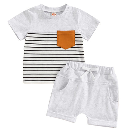 Mubineo Infant Toddler Baby Boy Summer T Shirt Shorts Outfits Short Sleeve Tee Tops Clothes Set