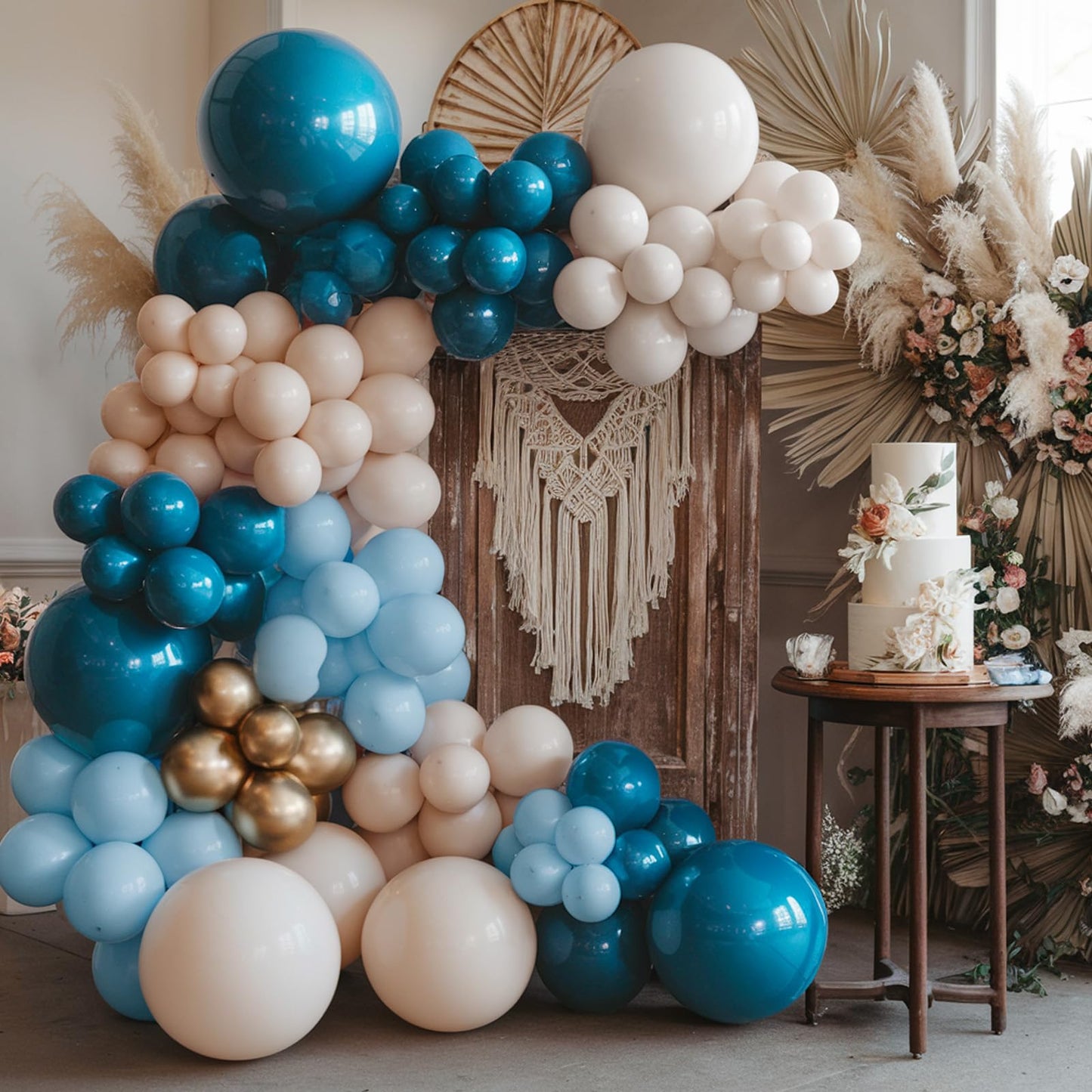 Ivory White Balloon Arch Kit,Boho Balloon Garland with Pastel Orange Cream Beige Champagne Gold White Sand Balloons for Neutral Baby Shower Wedding Boho Bridal Party Decorations