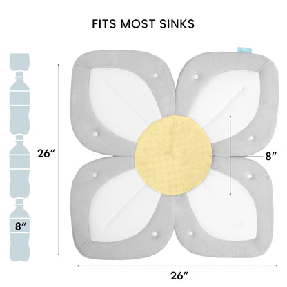 Blooming Bath Baby Bath Seat - Baby Tubs for Newborn Infants to Toddler 0 to 6 Months and Up - Baby Essentials Must Haves - The Original Washer-Safe Flower Seat (Lotus, Gray/White/Yellow)