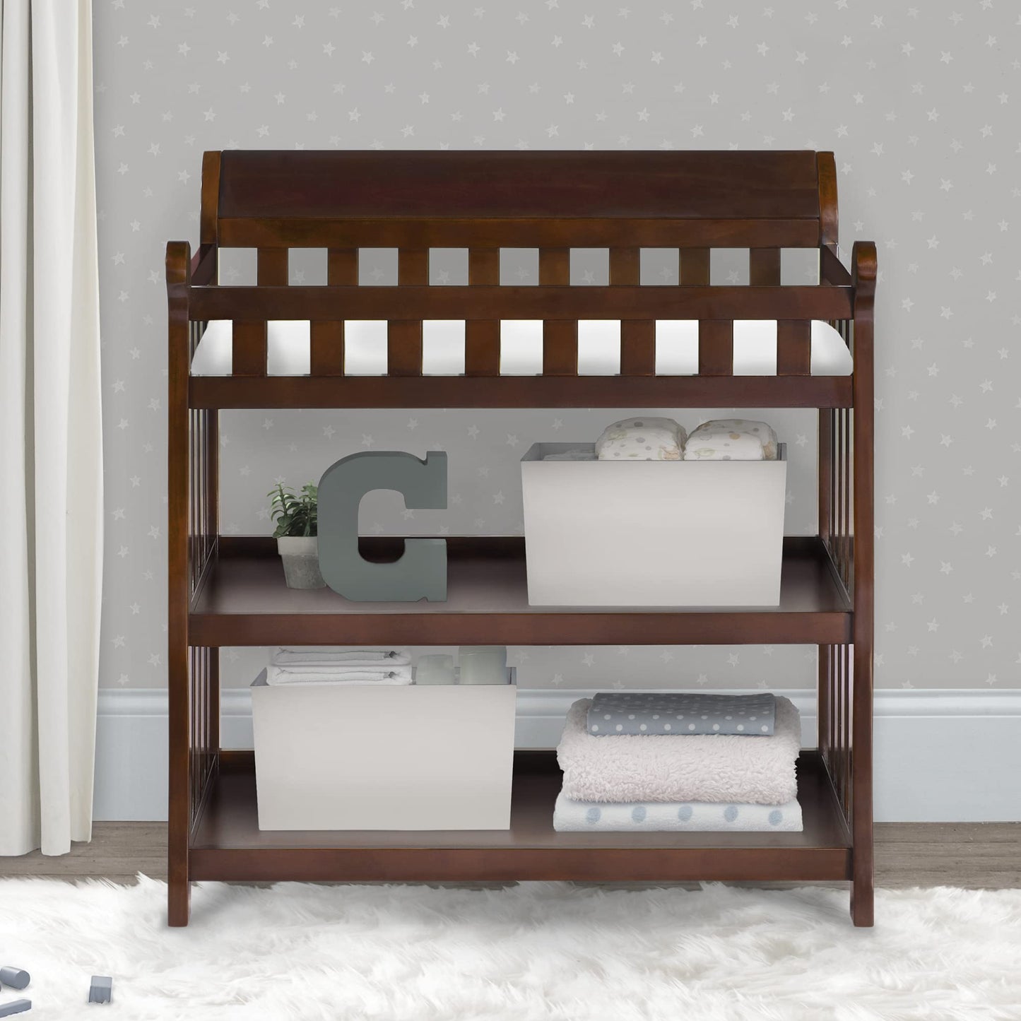 Delta Children Eclipse Changing Table with Changing Pad, White
