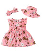 Renotemy Newborn Infant Baby Girl Dresses Summer Outfits Boho Casual Sundress Gifts Toddler Clothes for Girl with Hat and Bag