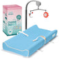 Changing Pad - Foam Contoured Baby Changing Pad for Dresser, Washable Soft & Removable Non-Slip Outer Cover + Inner Waterproof Lining, Bonus Portable Toy Bar with Music Mode Included