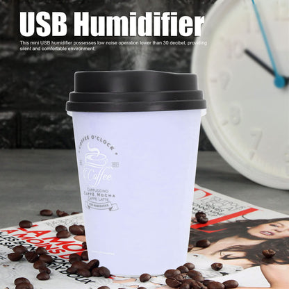 Humidifiers for Bedroom, 300ml Cool Mist Humidifiers, USB Mini Cute Coffee Cup Humidifier, Car Humidifier, Pink Desk Humidifier, Small Humidifier, Low Noise, Auto Shut-Off for Car, Plant, Office(Pink)