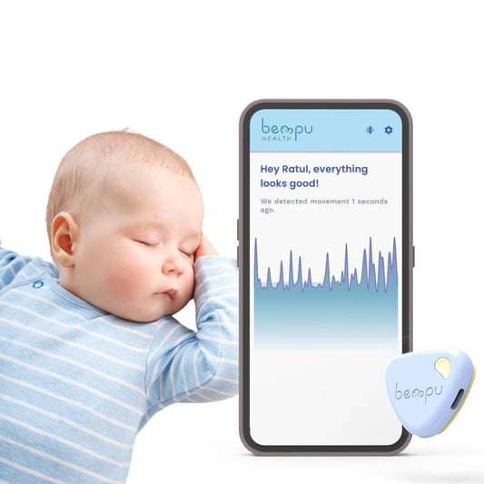 Bellybutton Smart Breathing Baby Monitor for Safer Sleep with Gentle Vibration, App Notifications, Easy to Clip, Portable, Medical-Grade Materials & Non-Bulky Design