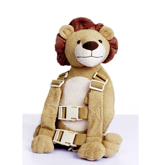 2 in 1 Lion Toddler Safety Harness Backpack Children's Walking Leash Strap（Yellow）