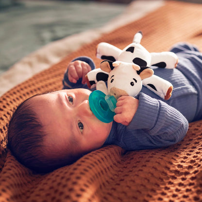 Philips AVENT Soothie Snuggle Pacifier Holder with Detachable Pacifier, 0m+, Giraffe, SCF347/01-1 Count (Pack of 1)