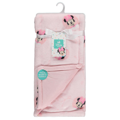 Disney Mickey Mouse, Minnie Mouse, Winnie The Pooh, Lilo and Stitch 2-Ply Infant Blanket - Soft Fleece with Polyfill - Cozy and Warm Baby Blanket for Baby Boys and Girls, 30x40 Inches