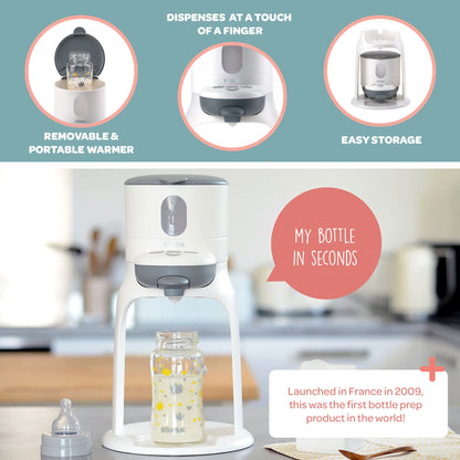 BEABA Bib'Expresso Fast Water Warmer, Formula Maker Preps Bottle in 30 Secs, Quickly Dispenses Warm Water for Baby Bottle, Also a Baby Food Warmer, Midnight