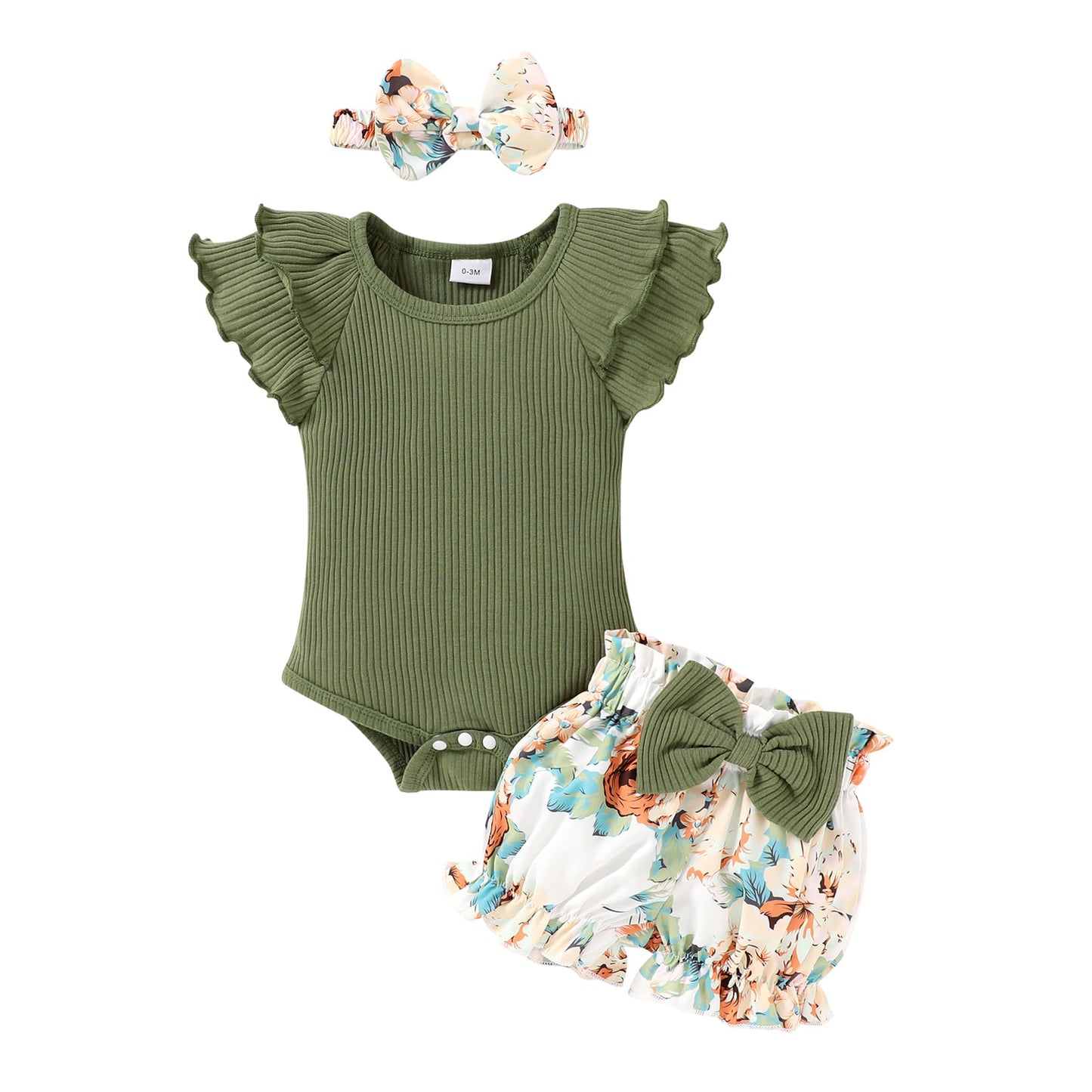 YOUNGER TREE Newborn Infant Baby Girl Clothes Romper Shorts Set Floral Summer Outfits Cute Baby Girl Clothing