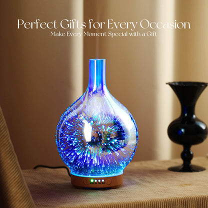 Porseme 3D Essential Oil Diffuser Cool Mist Humidifier Ultrasonic Aromatherapy Diffuser,150ml Last 6h,Auto Shut-Off,Air Refresh,Decoration for Home,Office,Yoga,Baby,Sleep