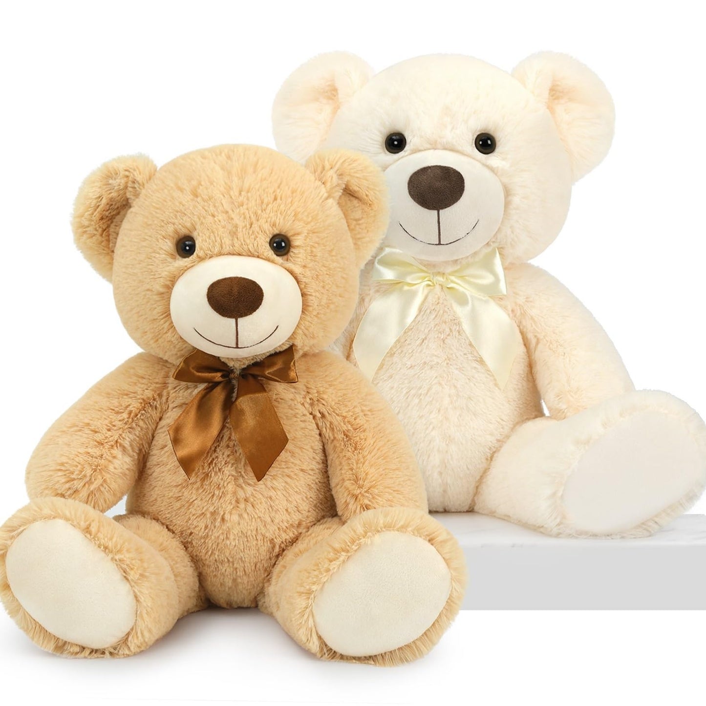 MorisMos 6Pcs Teddy Bears Bulk Baby Shower, 14inch Cute Teddy Bear Stuffed Animals Plush, Small Stuffed Bears on Centerpiece Baby Shower, White