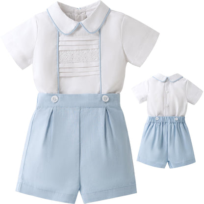 Booulfi Baby Boy Toddler Summer Clothes Wedding Birthday Outfits Suit for Boys T-Shirt and Shorts Set