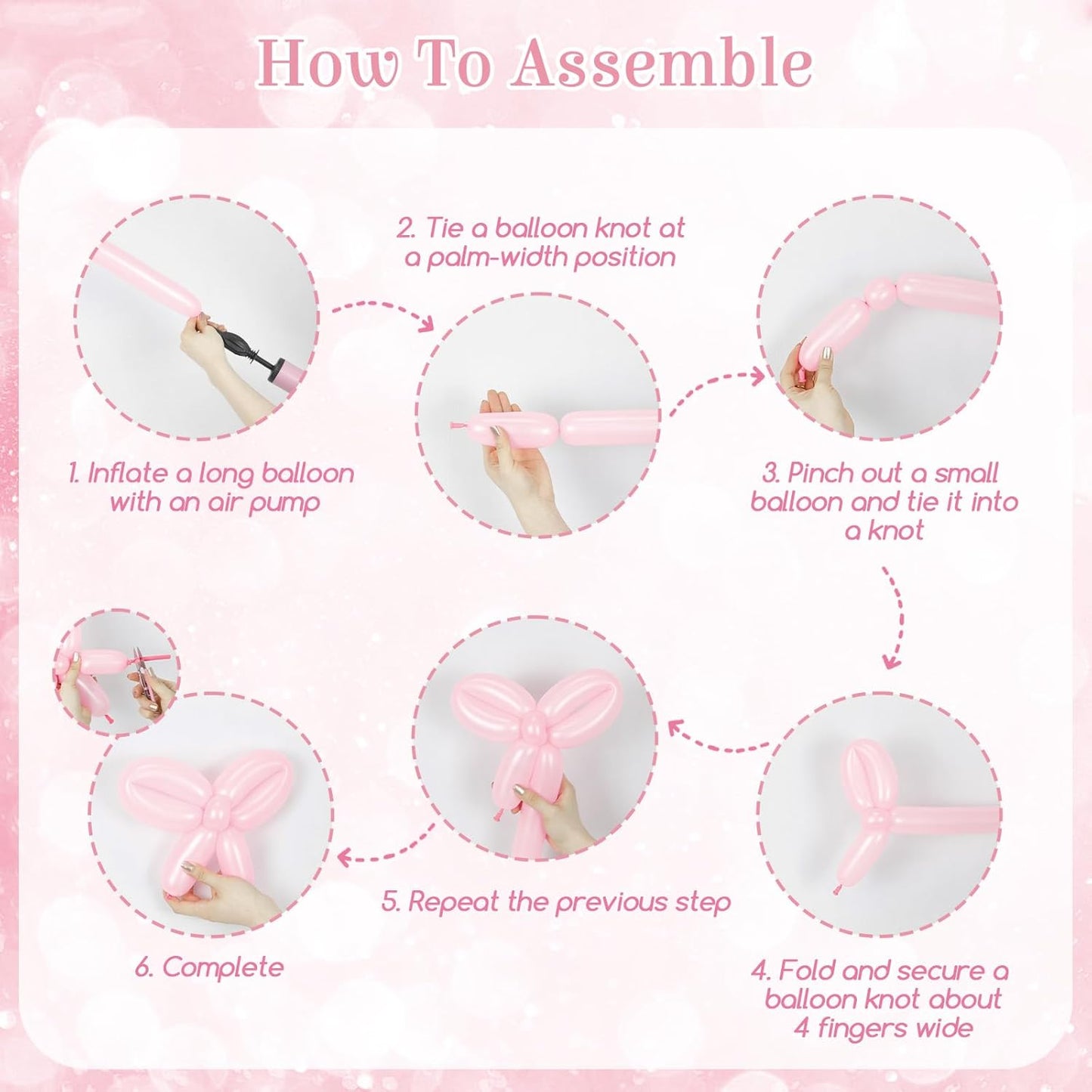 Pink Bow Balloon Arch Kit with Clear Light Pearl Pink and White Balloons for Coquette Bow Themed Bridal Baby Shower Wedding Birthday Party Decorations