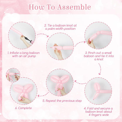 Pink Bow Balloon Arch Kit with Clear Light Pearl Pink and White Balloons for Coquette Bow Themed Bridal Baby Shower Wedding Birthday Party Decorations