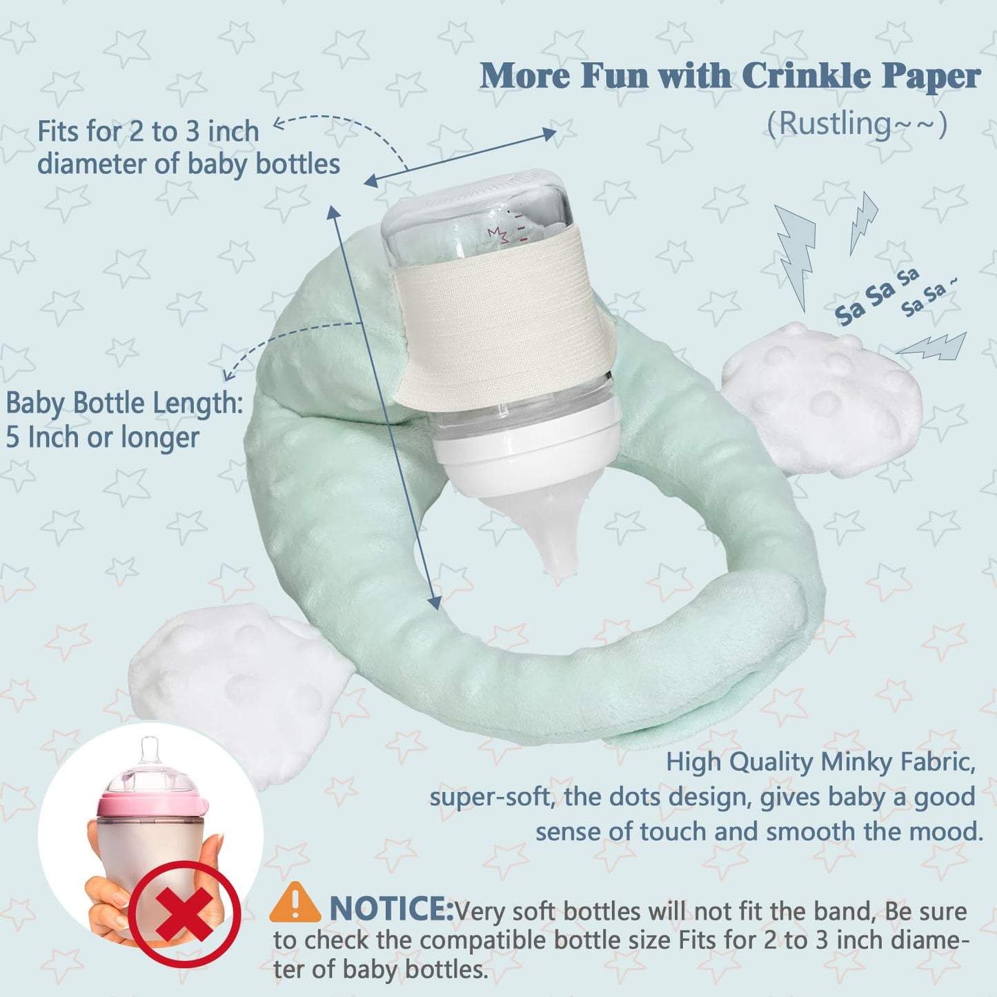 Baby Bottle Holder,Bottle Holder for Baby self Feeding,Baby Bottle Holder Hands Free Feeding,Newborn Bottle Holder,Twin Baby Feeding Pillow,Newborn Essentials (Minty Green）