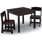 Delta Children MySize Kids Wood Table and Chair Set (2 Chairs Included) - Ideal for Arts & Crafts, Snack Time, & More - Greenguard Gold Certified, Bianca White, 3 Piece Set