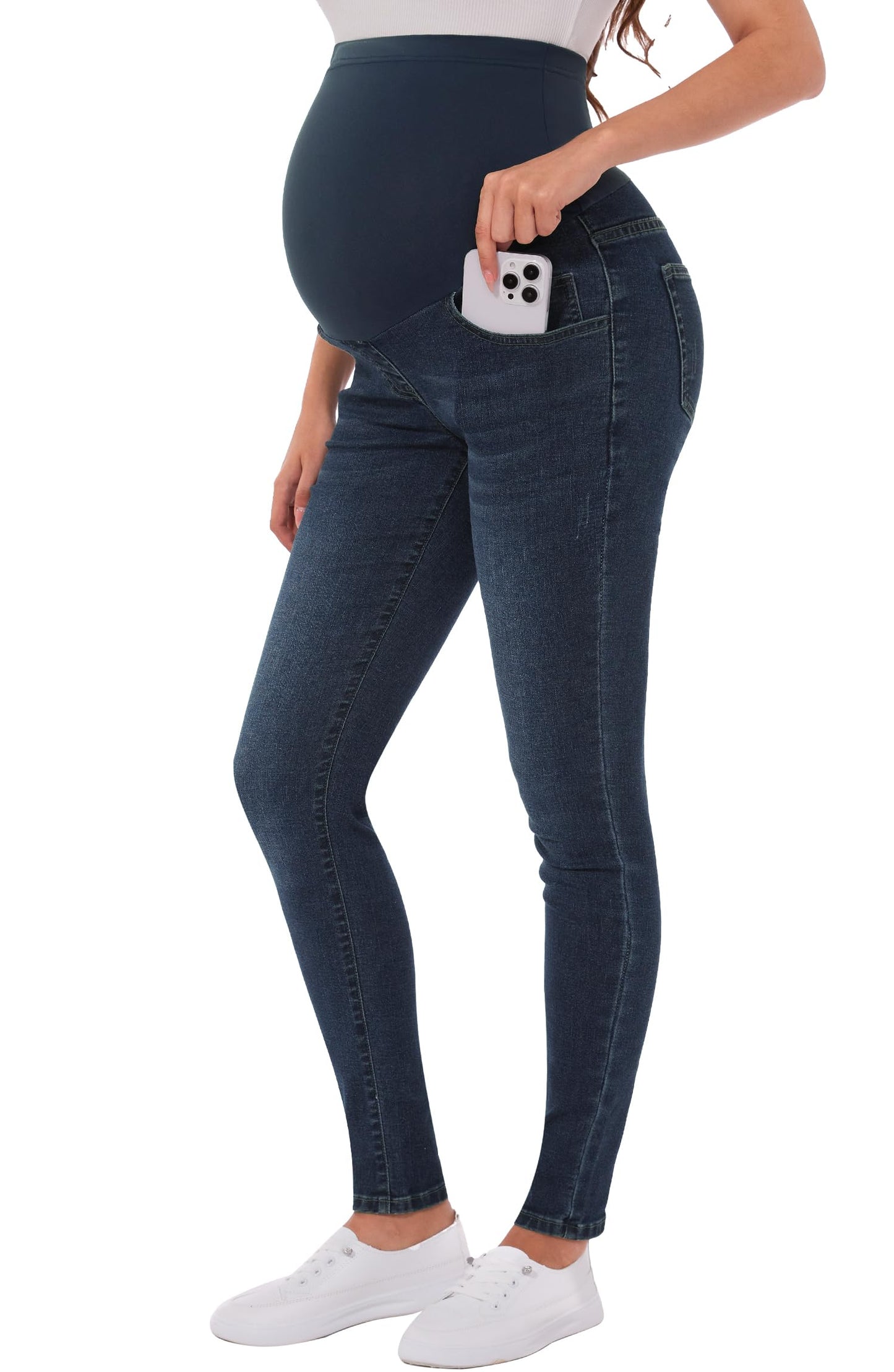 PACBREEZE Women's Maternity Jeans Over Belly Skinny Stretchy Denim Pants Comfy Slim Pregnancy Pants