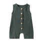 Infant Newborn Baby Boys Girls Cotton Linen Romper Summer Jumpsuit Sleeveless Overalls Clothing Set