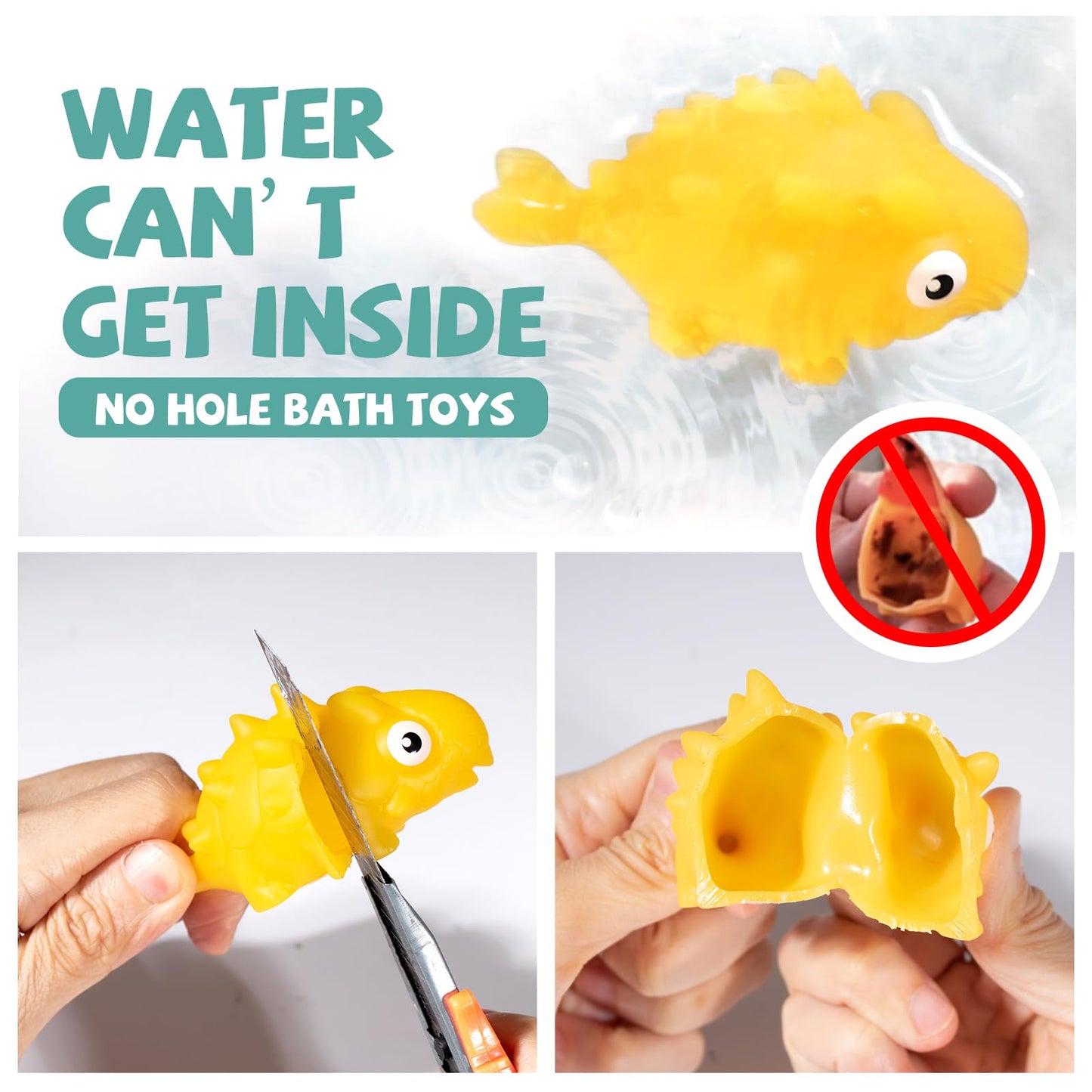 Hely Cancy Infant Bath Toys for 18 Months - No Hole Animal Bathtub Toys, Baby Bath Tub Toys