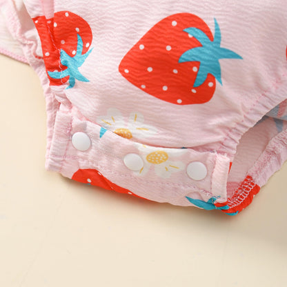 Toddler Baby Girl Summer Clothes Halter Floral Romper Dress Backless Outfits with Hat
