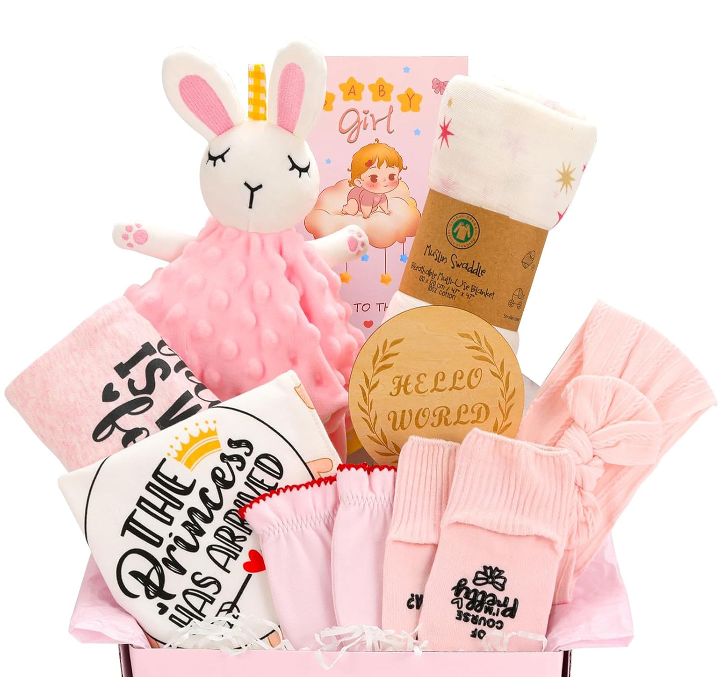 Baby Girl Gifts,Baby Shower Gifts for Girls,Baby Girl Newborn Essentials,Baby Girl Gift Basket,New Baby Girl Gift Set,Gender Reveal Gifts,Baby Gifts for Girls