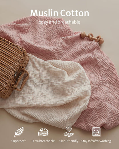 Blissful Diary Muslin Changing Pad Cover for Girls Boys, Ultra Soft Breathable Cotton, Baby Diaper Change Table Pad Covers, 2Pack (Roman Green&Leaf)