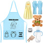 7 Pcs Daddy Duty Apron Diaper Duty Apron New Dad Gifts for Baby Shower Gender Reveal First Time New Dad Gifts (Black,Classic)