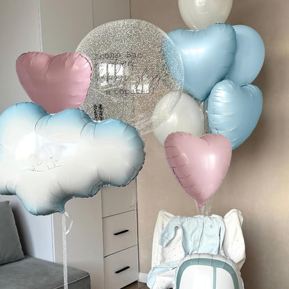 Sage Green Gold Heart Balloons,12Pcs Light Gold Heart Shaped Foil Balloons,18Inch Cream White Helium Mylar Balloon for Baby Shower Birthday Anniversary Wedding Party Decorations