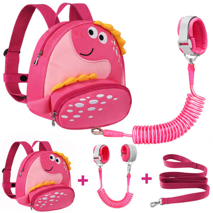 Accmor Toddler Harness Backpack Leash, Cute Dinosaur Backpacks with Anti Lost Wrist Link, Cute Mini Child Backpack Wristband Tether Strap and Protection Leashes for Boys Girls Aged 1-3 Years
