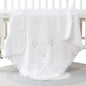 Booulfi Knit White Baby Blankets Neutral,Crib Stroller Newborn Blankets for Boys Girls,Cotton Lace Crochet Winter Blanket Nursery Blanket New Baby Essentials, 38X39