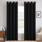 MIULEE 100% Blackout Linen Textured Curtains for Bedroom Solid Thermal Insulated Natural Beige Grommet Room Darkening Curtains & Drapes Luxury Decor for Living Room Nursery 52 x 84 Inch (2 Panels)