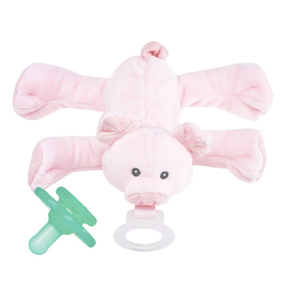 Nookums Paci-Plushies Buddies - Alligator Pacifier Holder - Adapts to Name Brand Pacifiers, Suitable for All Ages, Plush Toy Includes Detachable Pacifier