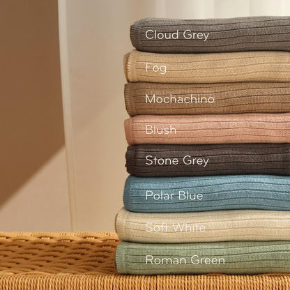 Knitted Organic Cotton Baby Blanket- Swaddle Blanket, 30" x 40" Soft Receiving Blanket for Newborn (Mochachino)