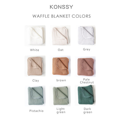 Konssy Waffle Baby Blanket - Soft & Cozy Nursery Swaddle Blanket, Lightweight Toddler Throw for Boys & Girls, Ideal for Wrapping (Oat)