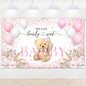 Blue Bear Baby Shower Backdrop 6x3.6 ft We Can Bearly Wait Banner for Boy Bear Baby Shower Decorations Newborn Photo Props Background