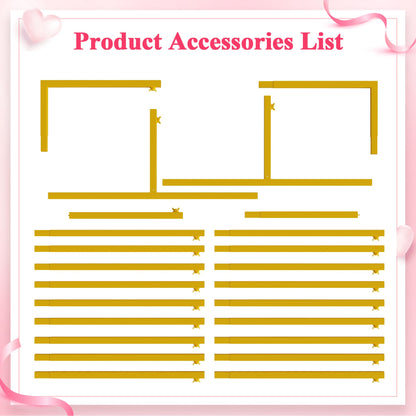 Wokceer Wedding Arch Backdrop Stand Square 6.6FTx6.6FT Gold Metal Balloon Arch Stand Garden Arbor Backdrop Frame for Wedding Birthday Party Baby Shower Photo Booth Background Decoration