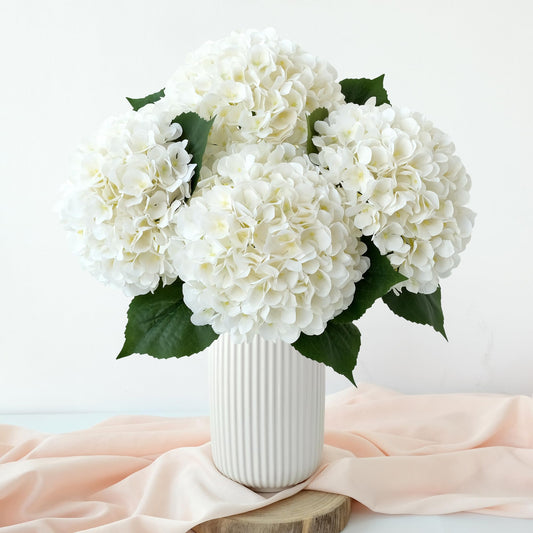 4 Pcs Pink Hydrangeas Artificial Flowers, 20 inches Large Lifelike Fake Silk Flowers, Faux Hydrangeas Flowers for Wedding Home Party Decor Baby Shower Table Centerpiece