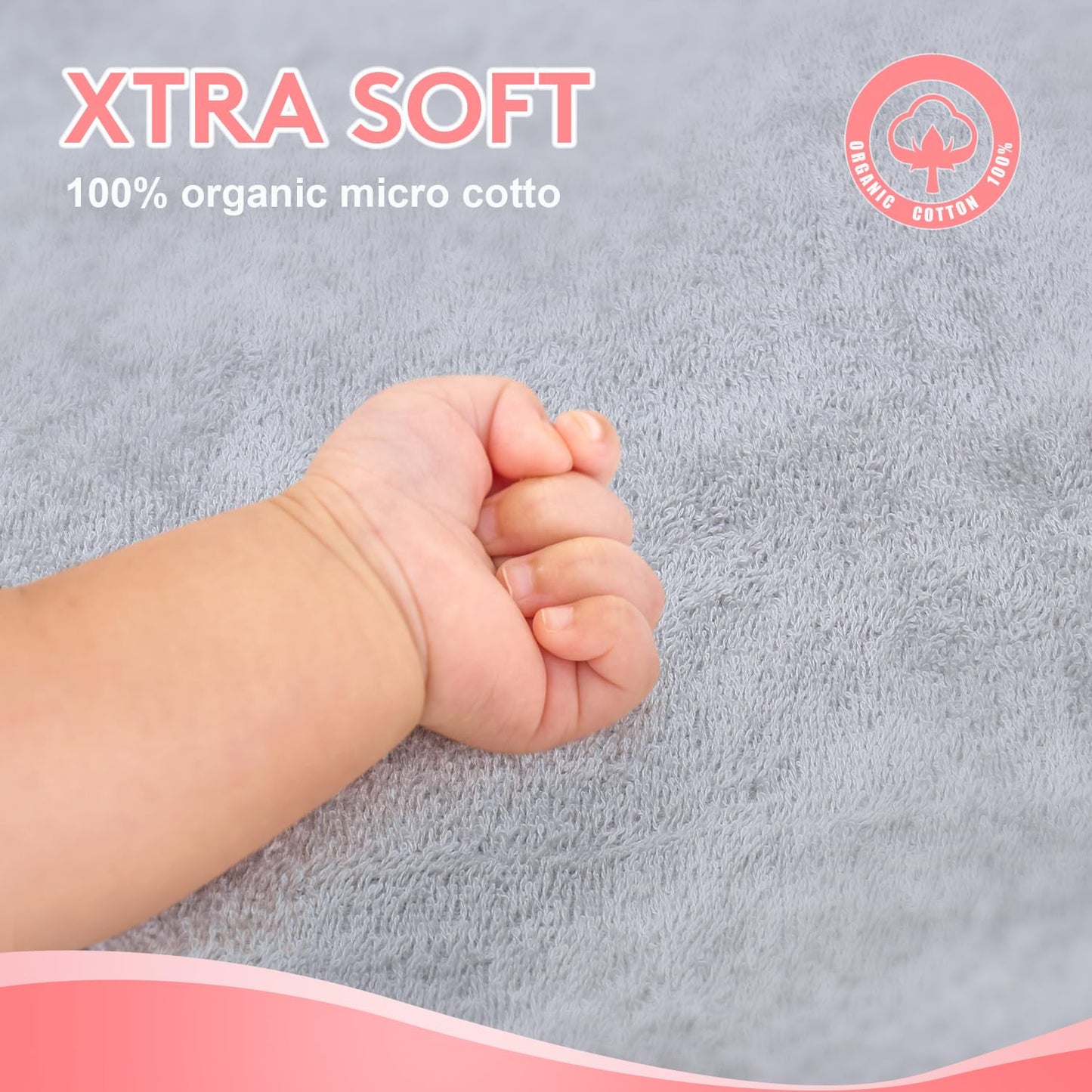 Baby Hooded Towel with Unique Animal Design Ultra Soft Thick Cotton Bath Towel for Newborn (Bunny)