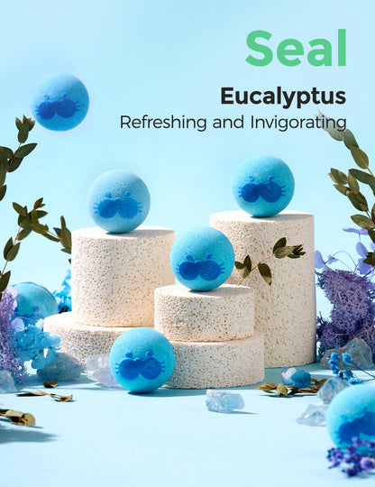 Momcozy Natural&Organic Essential Oil Bath Bombs,14 Pcs Bubble Bath Fizzy Balls with 7 Cute Animal Shapes,Bath Bombs Gift Set for Kids Girls Boys Toddler, Ideal Gift for Children's Day, Bath Bomb Kit