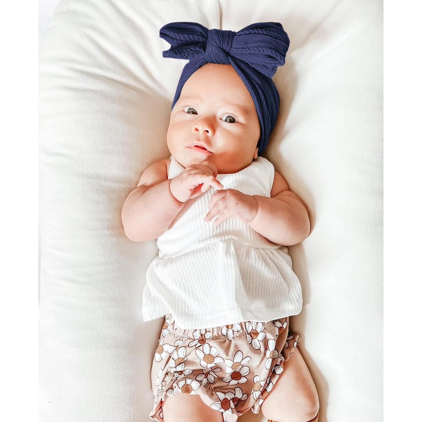 Niceye Handmade Baby Headbands Soft Stretchy Nylon Hair Bands with Bows for Newborn Infant Baby Toddler Girls- Pack of 6