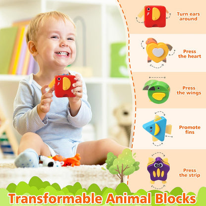Baby Toys for 1 Year Old Boy Girl Gift Musical Bus Baby Toys 6-12 12-18 Months Toddler Early Learning Montessori Toy for 1 2 3 Year Old Boy with Music/Light/Smart Shapes Christmas Birthday Gifts