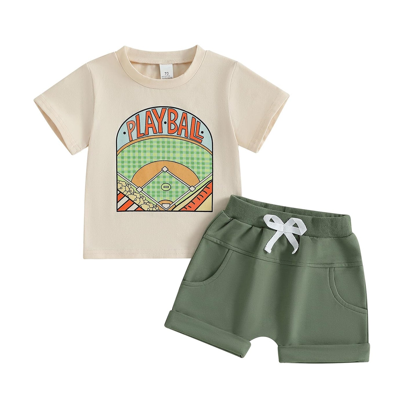 Kupretty Baby Boy Clothes Toddler Summer Outfit Short Sleeve T-Shirt Tee Tops Joggers Casual Shorts 2Pcs Clothing Set